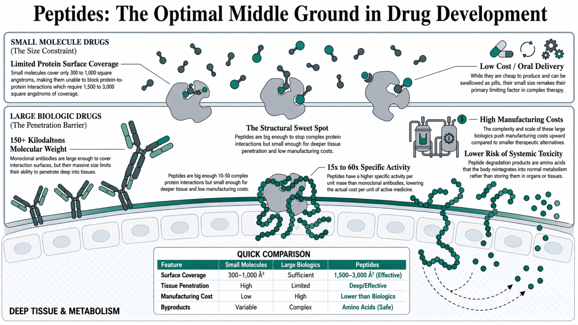 Peptides, the middle ground in drug development, the next billion dollar industry
