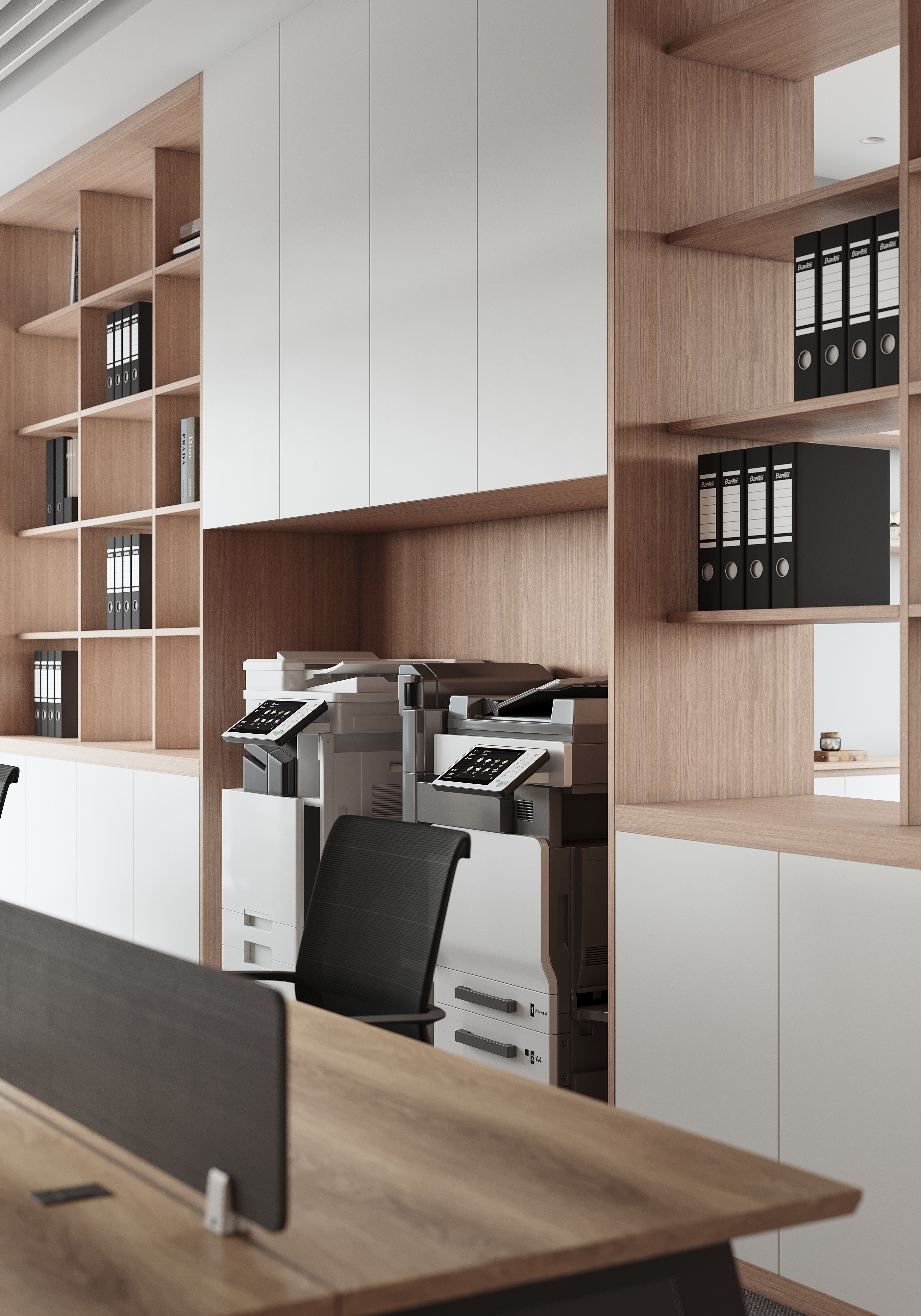 Sophisticated commercial renovation showing a bright, open-plan collaborative workspace