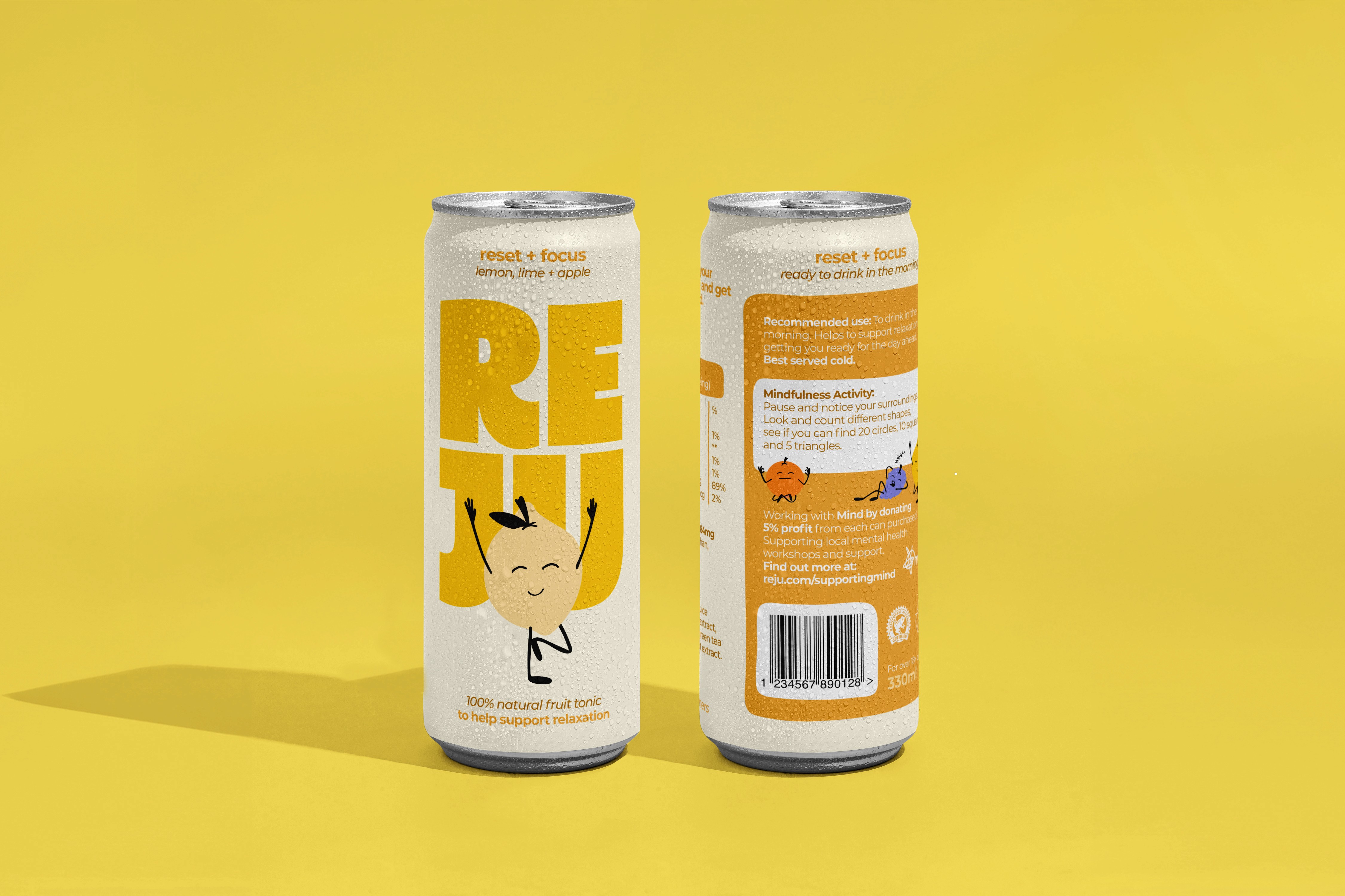 two cans on yellow
