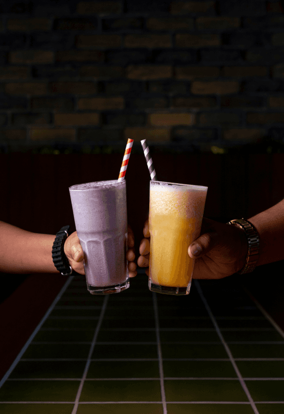 Black Current Milkshake and Mango Milkshare Image