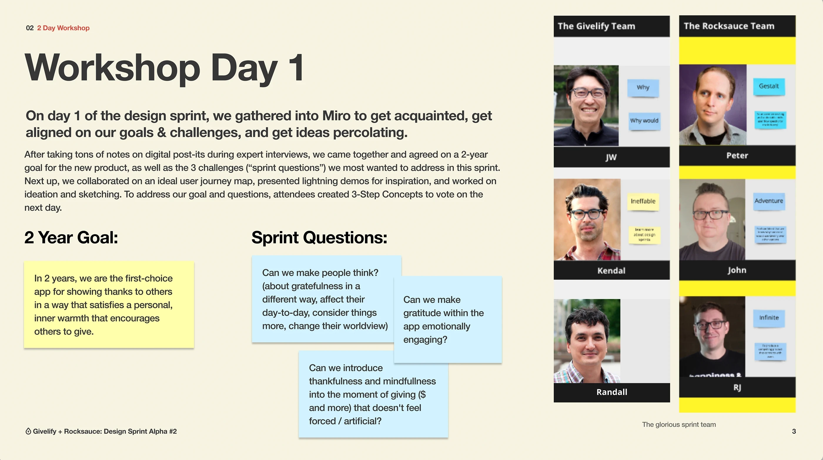 Workshop Day 1 from Sprint Alpha #2