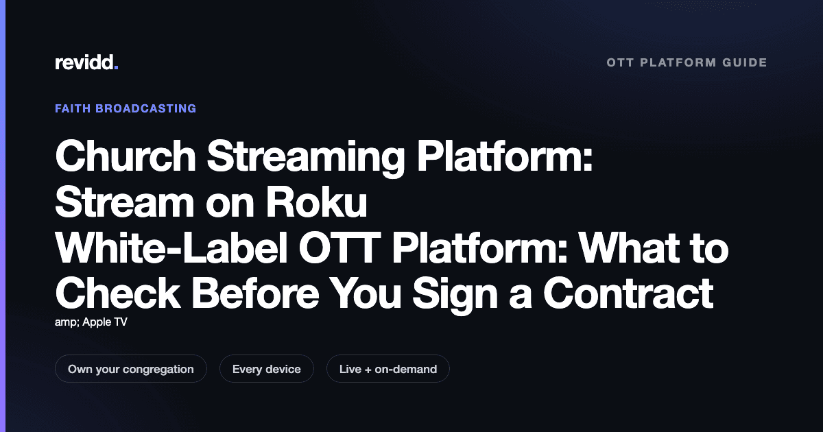 Revidd guide cover: Church streaming platform, stream services on Roku and Apple TV