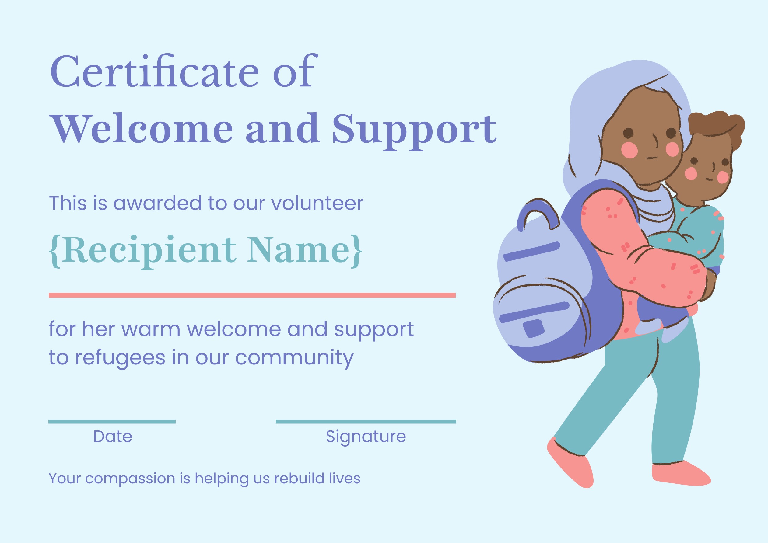 Wauld - Animated and bright volunteer appreciation certificate template