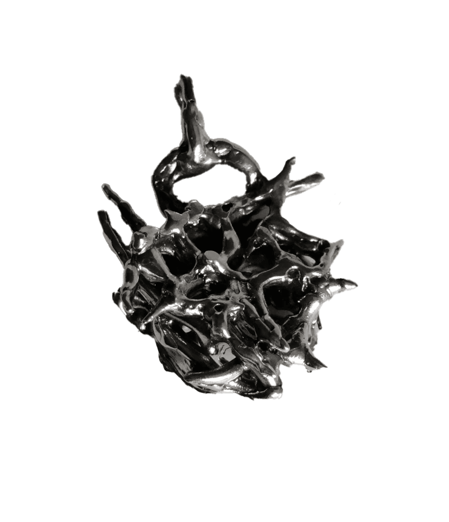 silver dark abstract necklace