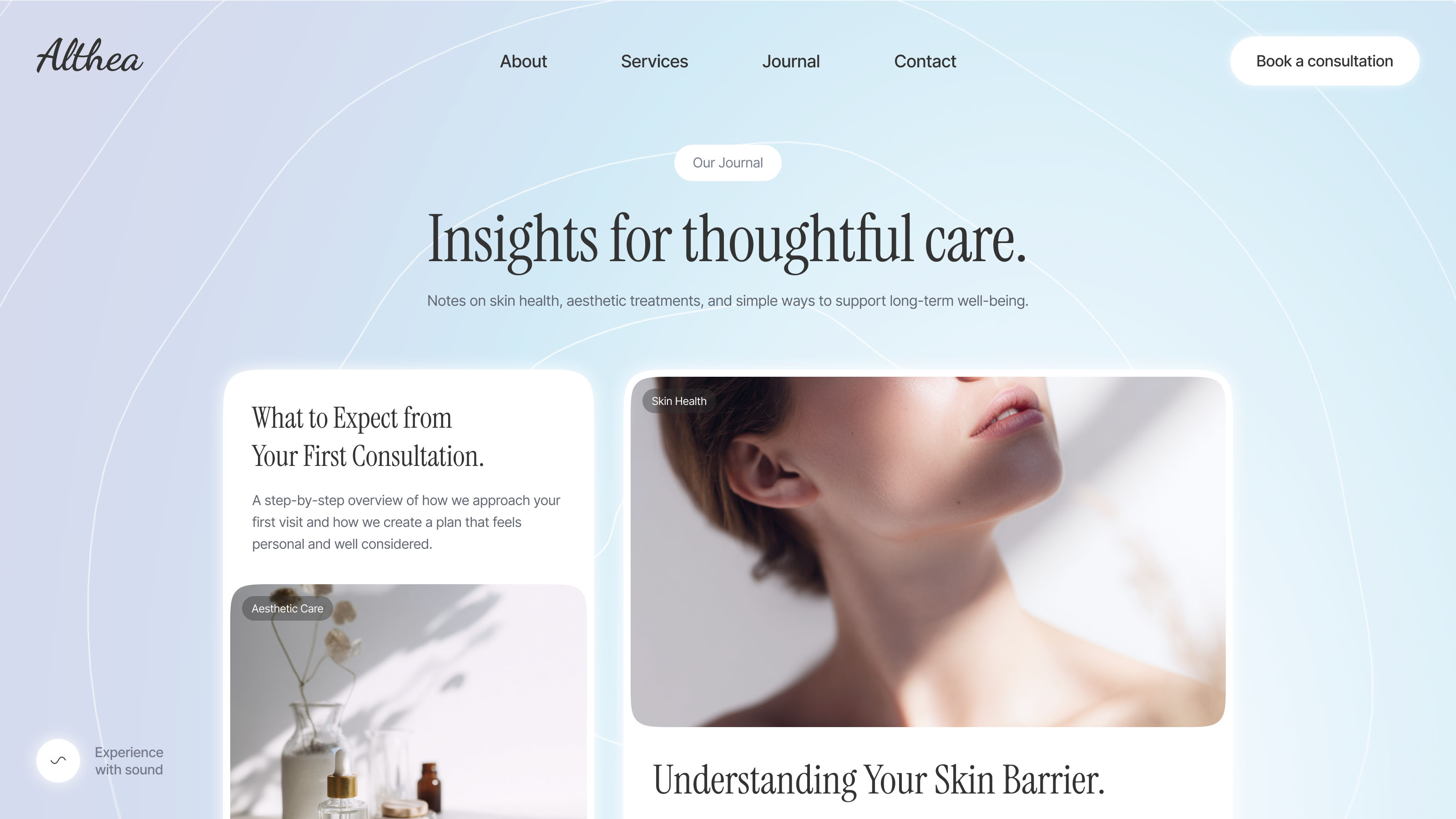 Althea wellness clinic Framer template