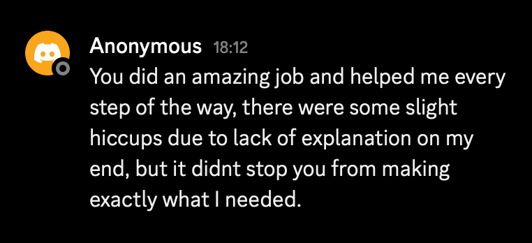 A testimonial - "He was an amazing developer"