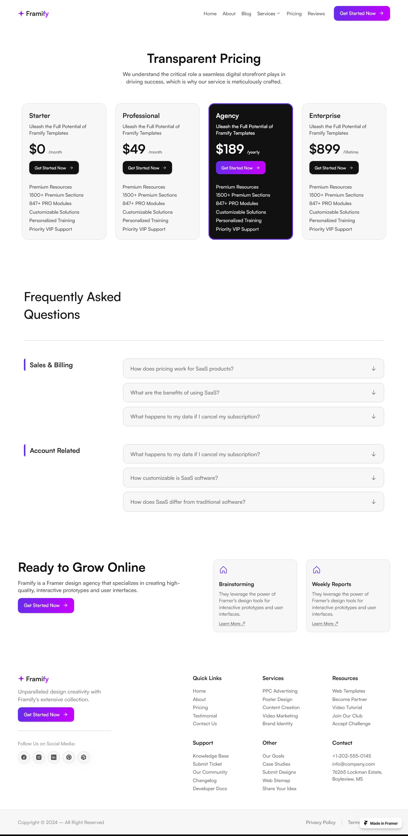 Framer Pricing Page v7