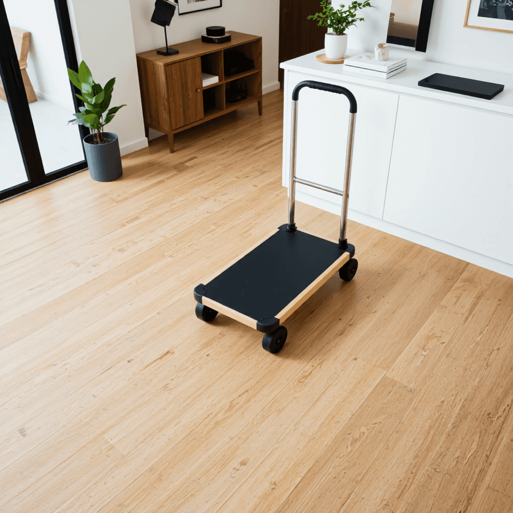 product photography of hand truck or platform cart