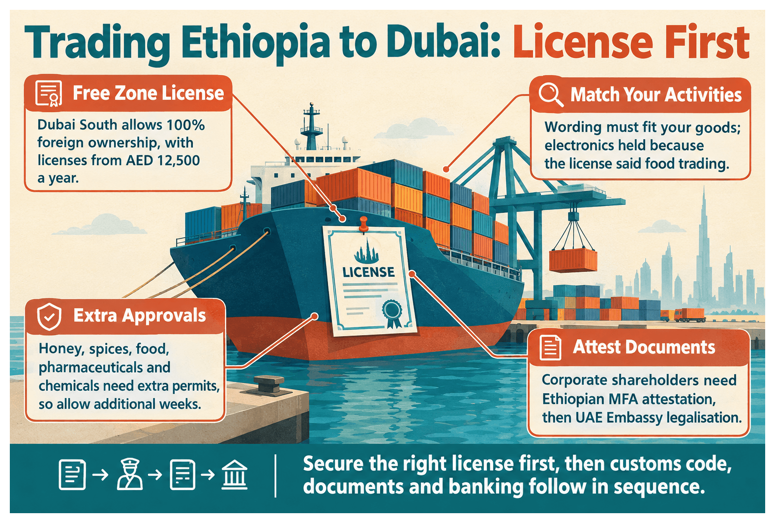 Infographic: Import and Export Between Ethiopia and Dubai: What License You Need