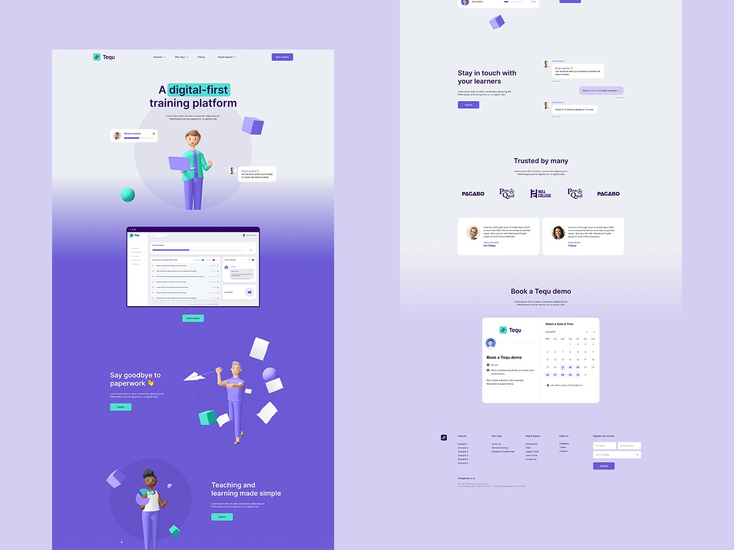 Tequ Website Home Page