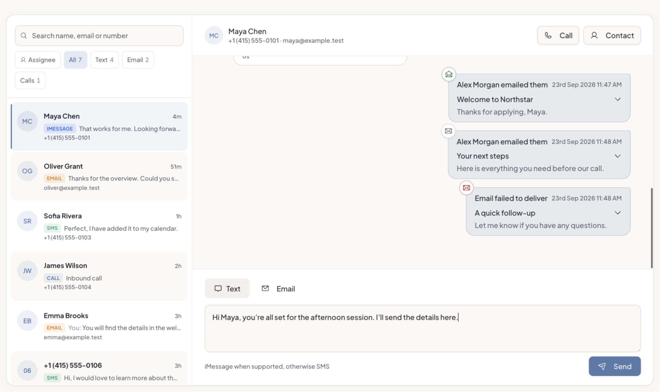Nenbase Conversations interface