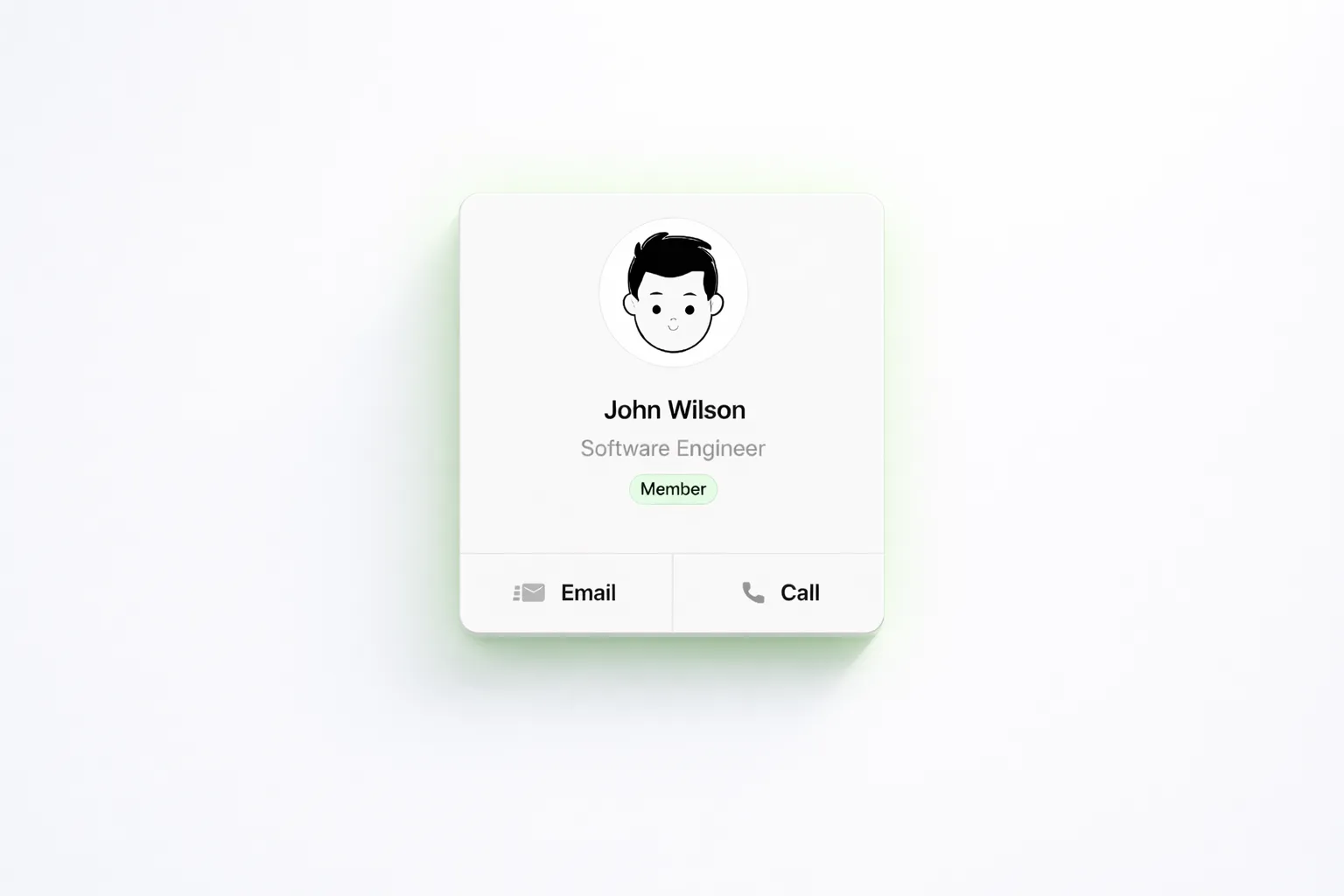 a light themed vertically arranged contact card.
