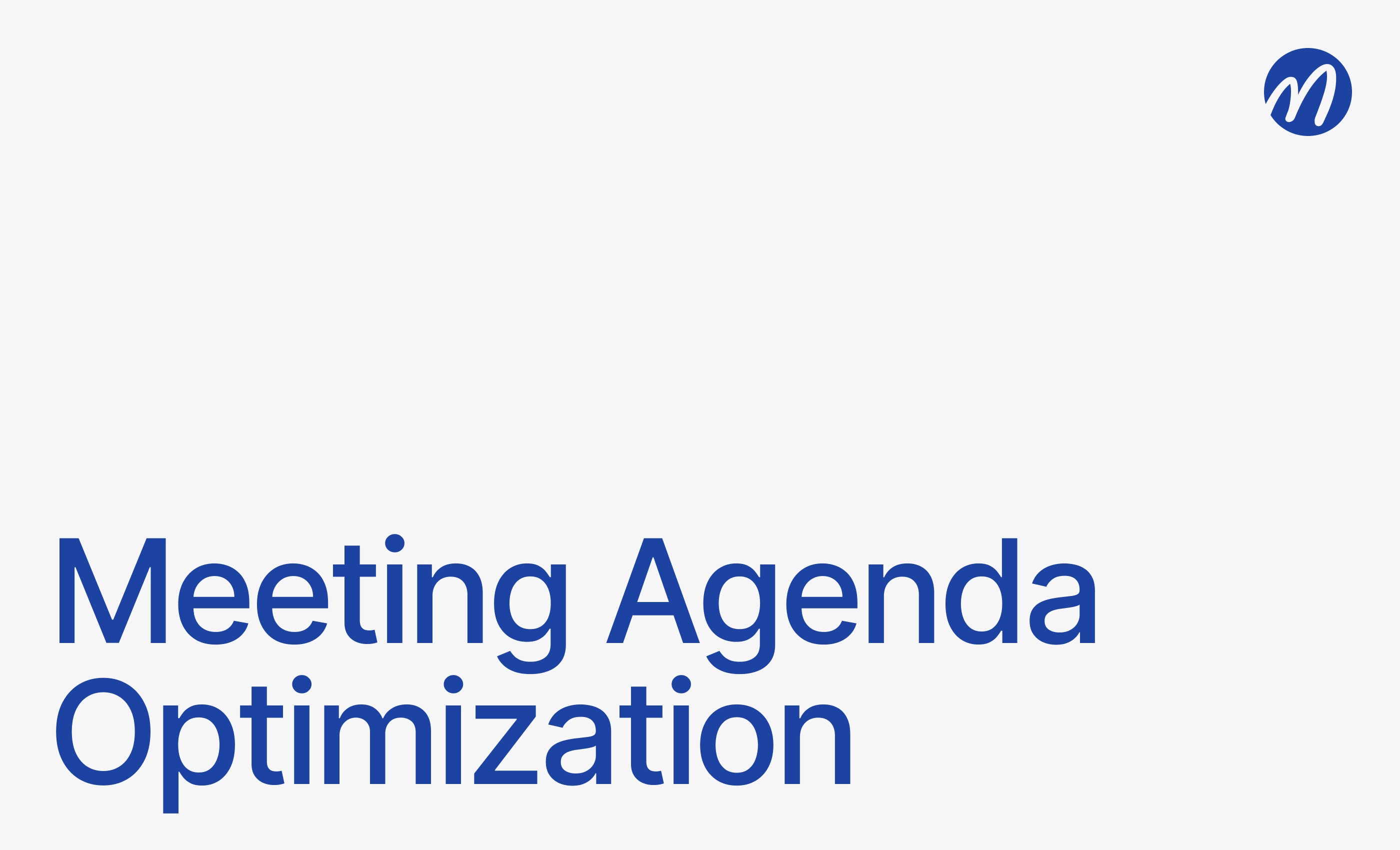 Meeting Agenda