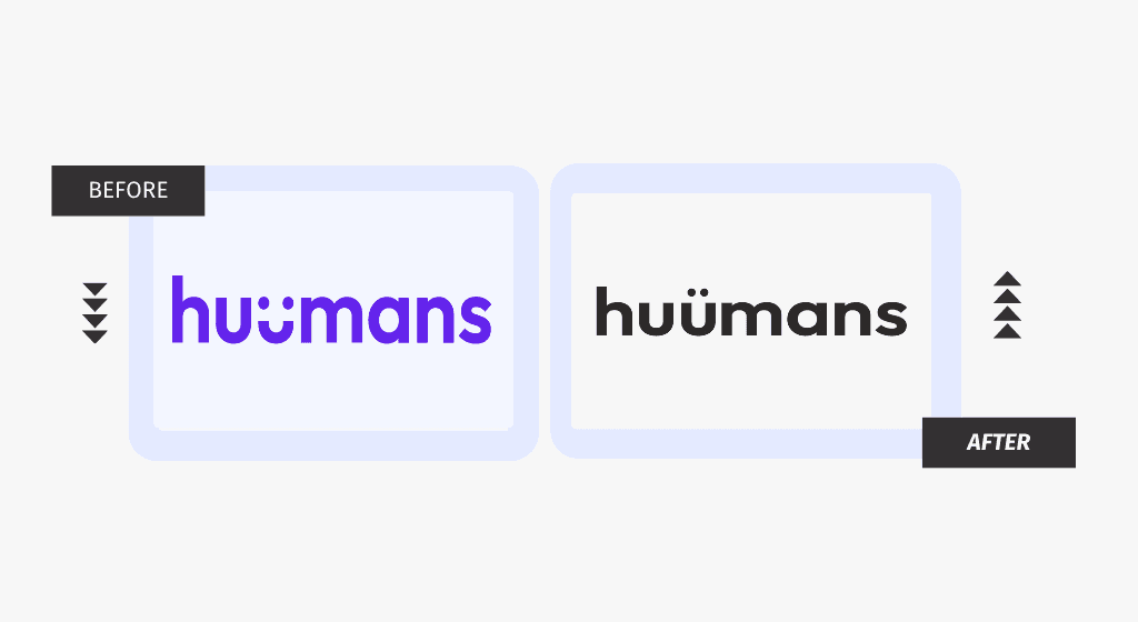 old Huumans logo vs. new Huumans logo