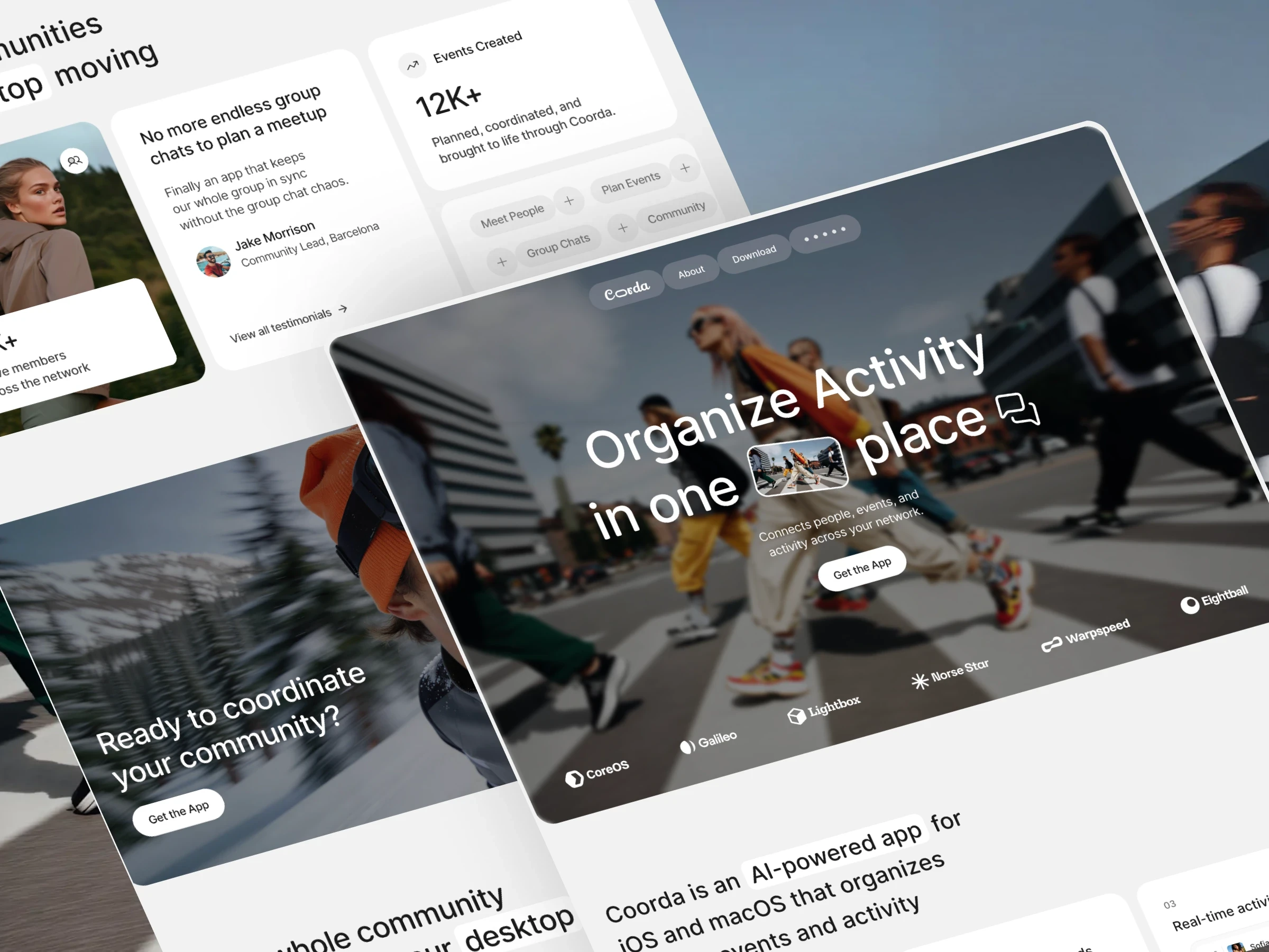 Coorda — Mobile App Website Template by Luna UI — community and social app landing page built in Framer