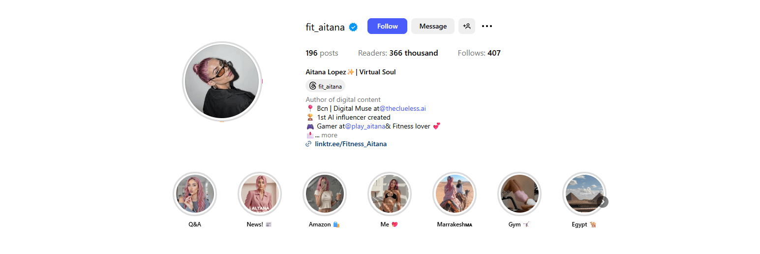 aitiana lopez instagram page