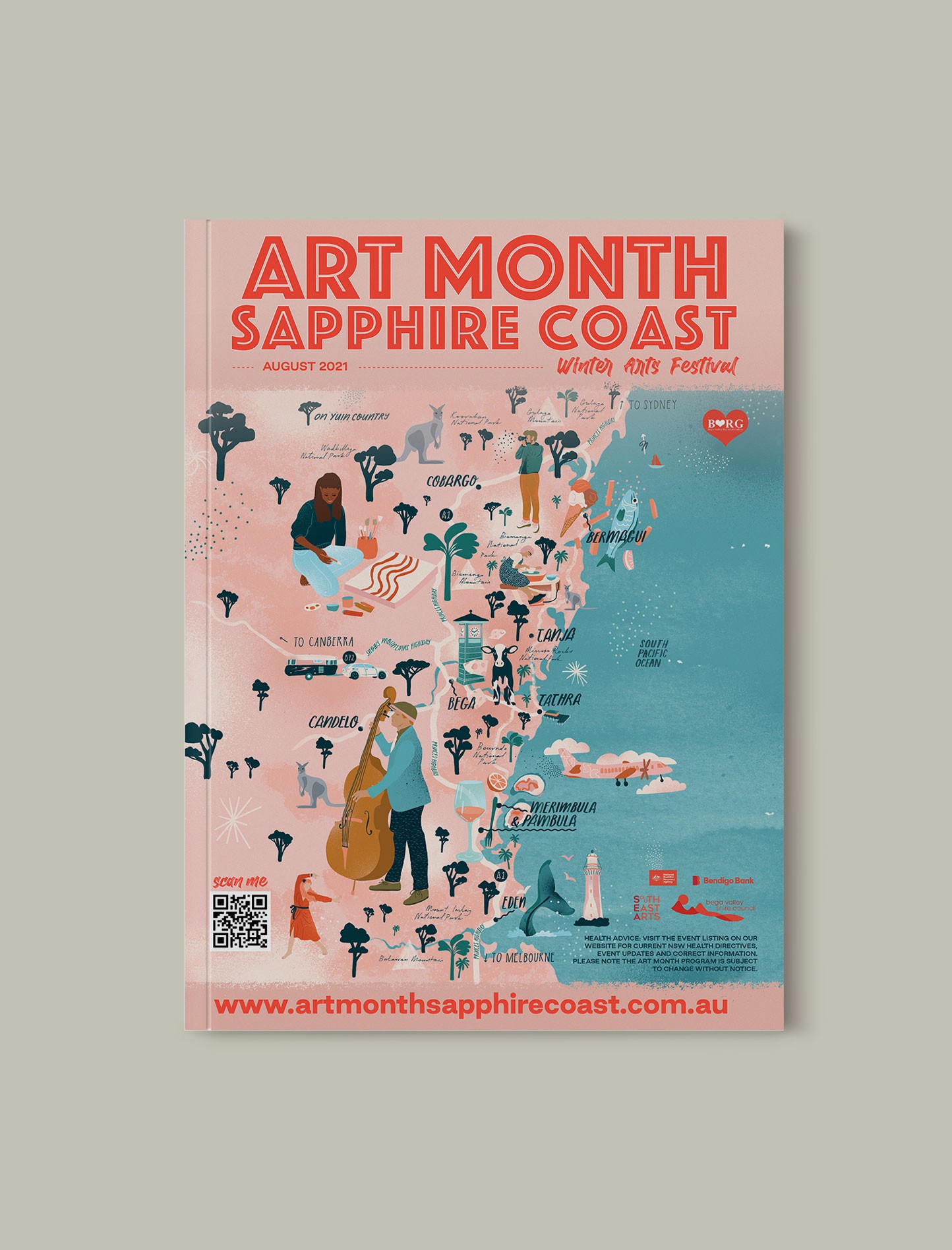 Four Winds festival program guide with illustration and typography.