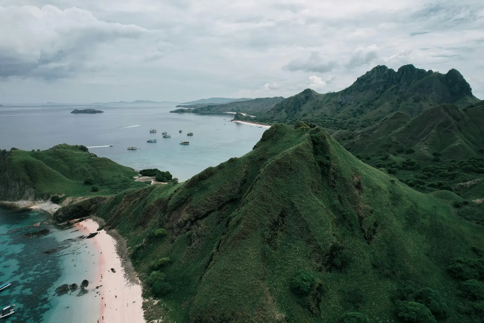 Drone shot of mountain in Gili Mimpang