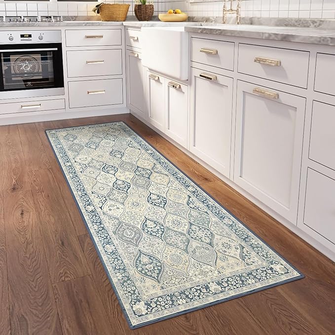 Elegant 2 x 7' runner rug washable with modern appeal and high-quality craftsmanship.