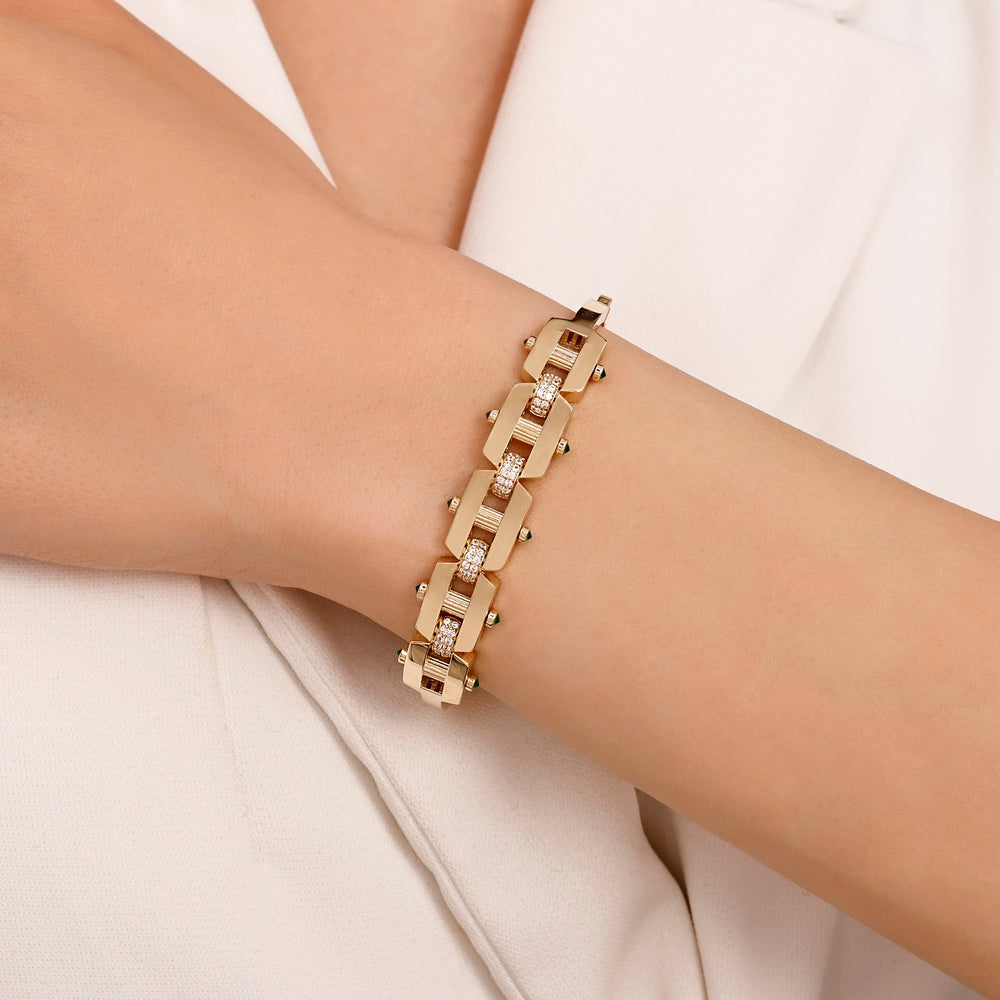 Assos Pırlanta 14 Ayar Altın Tasarım Kelepçe Bilezik 11.30 Gram