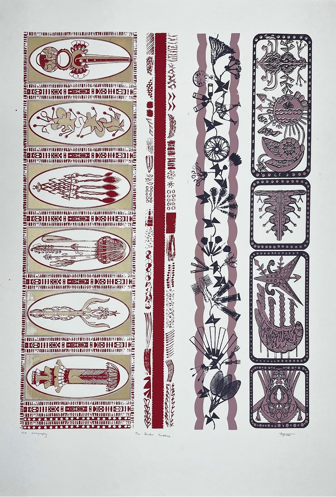 herd of sheep on road painting