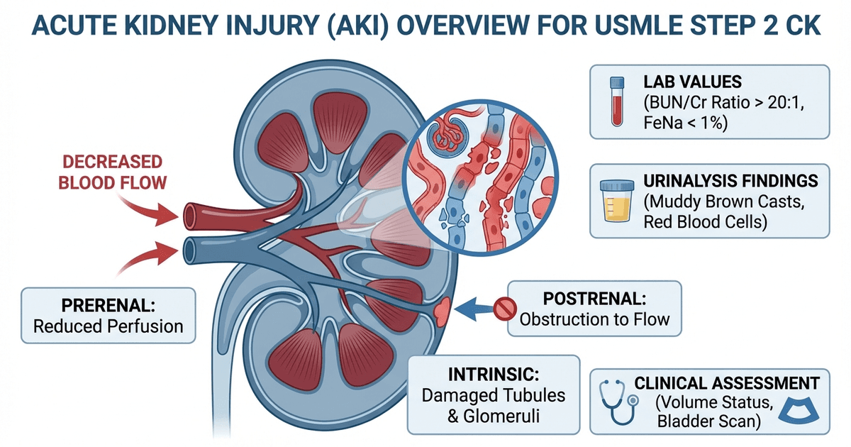 Cover: Acute Kidney Injury: Clinical Approach, Diagnostic Reasoning & High-Yield Pearls for USMLE Step 2 CK