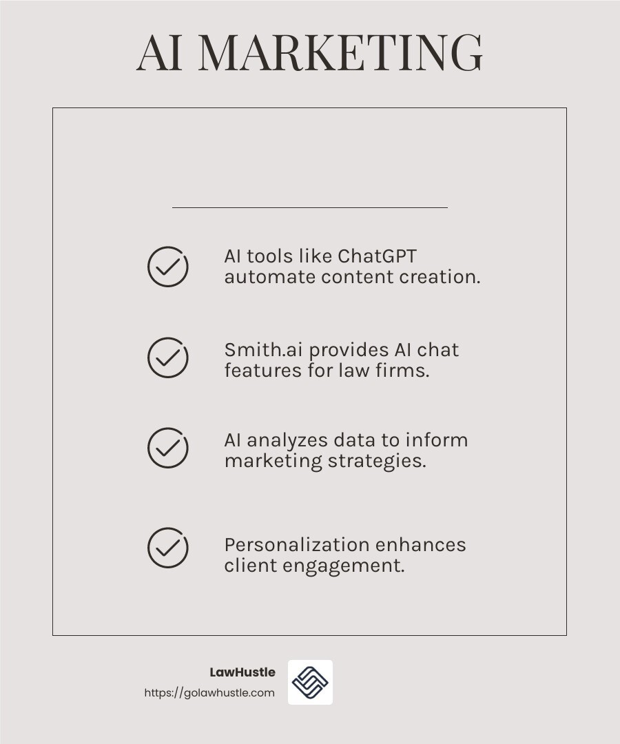 AI tools are revolutionizing legal marketing - AI marketing for attorneys infographic checklist-light-beige