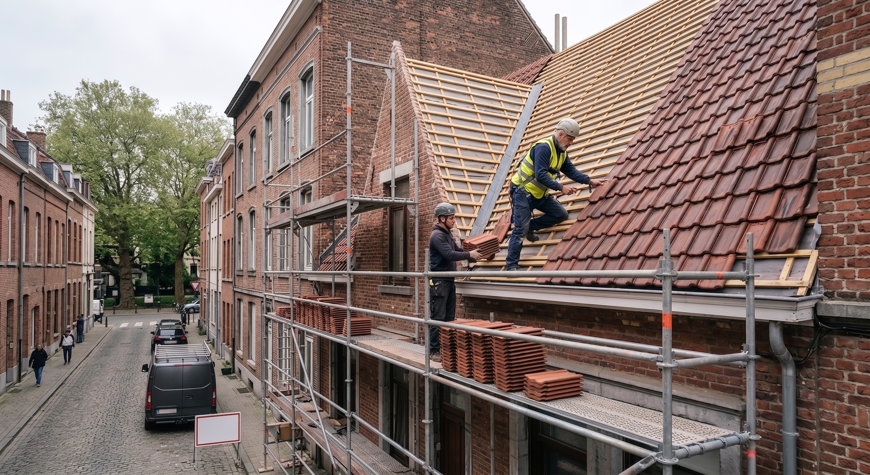 travaux couverture toiture Uccle pose tuiles rénovation maison belge