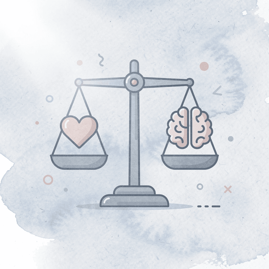  Balance scale comparing visible versus hidden factors in prop firm evaluation