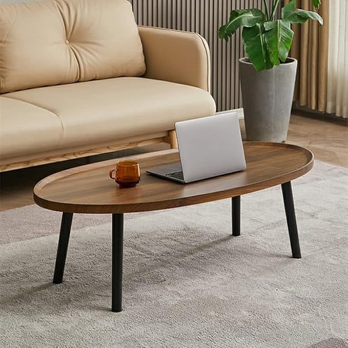 Stylish oval walnut coffee table that enhances home decor with its premium build and aesthetic.