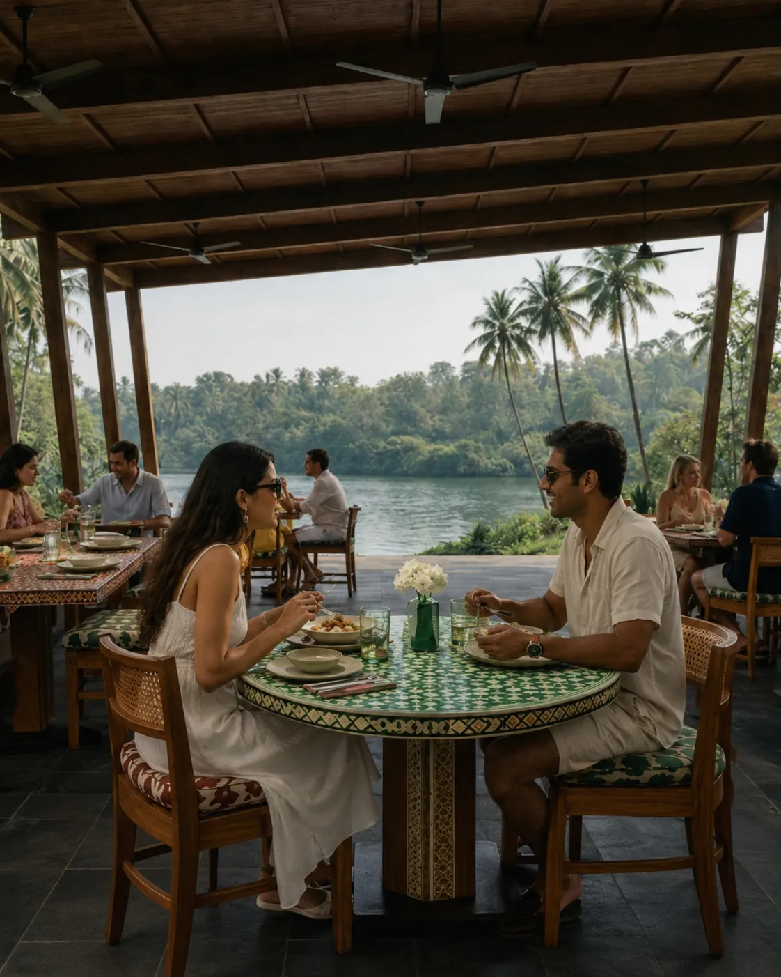 Dinner by the Talpona at Jaali River Sanctuary's restaurant