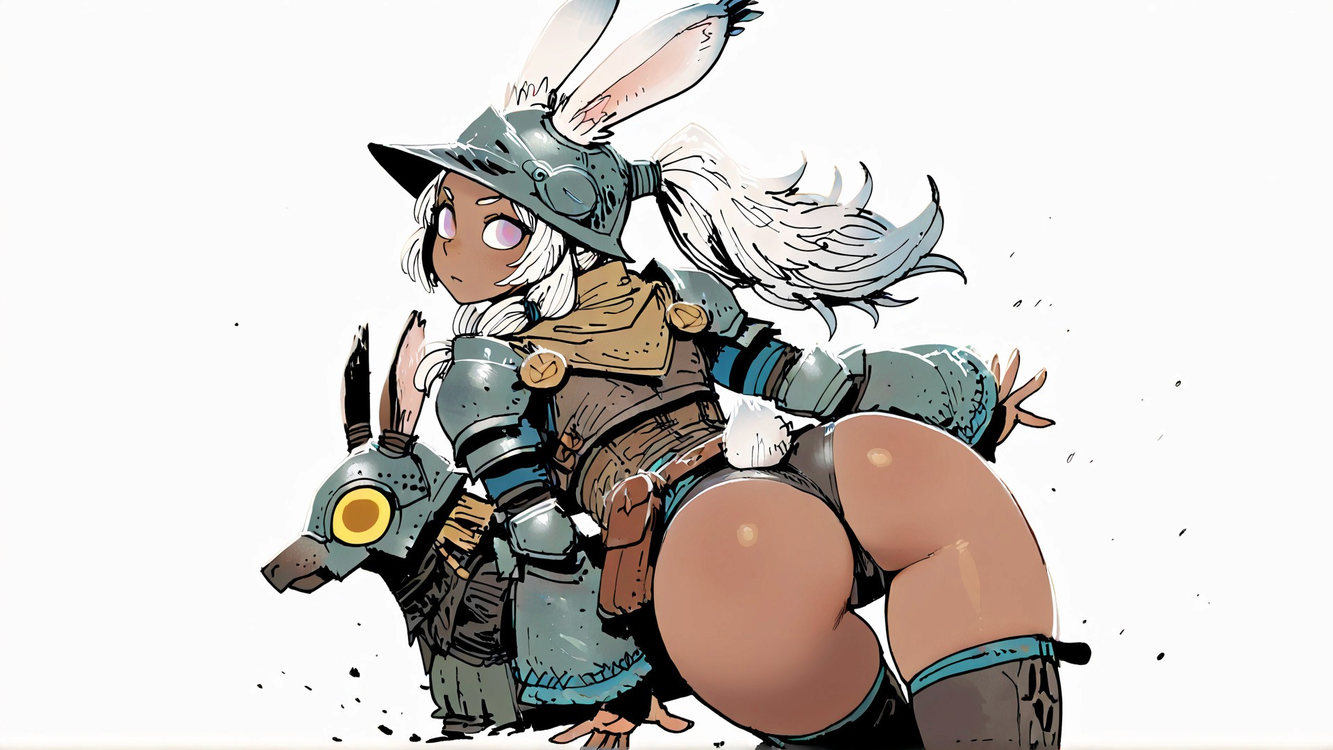 Whimsical Tactics Illustration of Bunny Knight