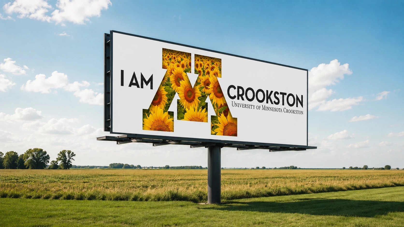 UMN Crookston Billboard stylized mockup