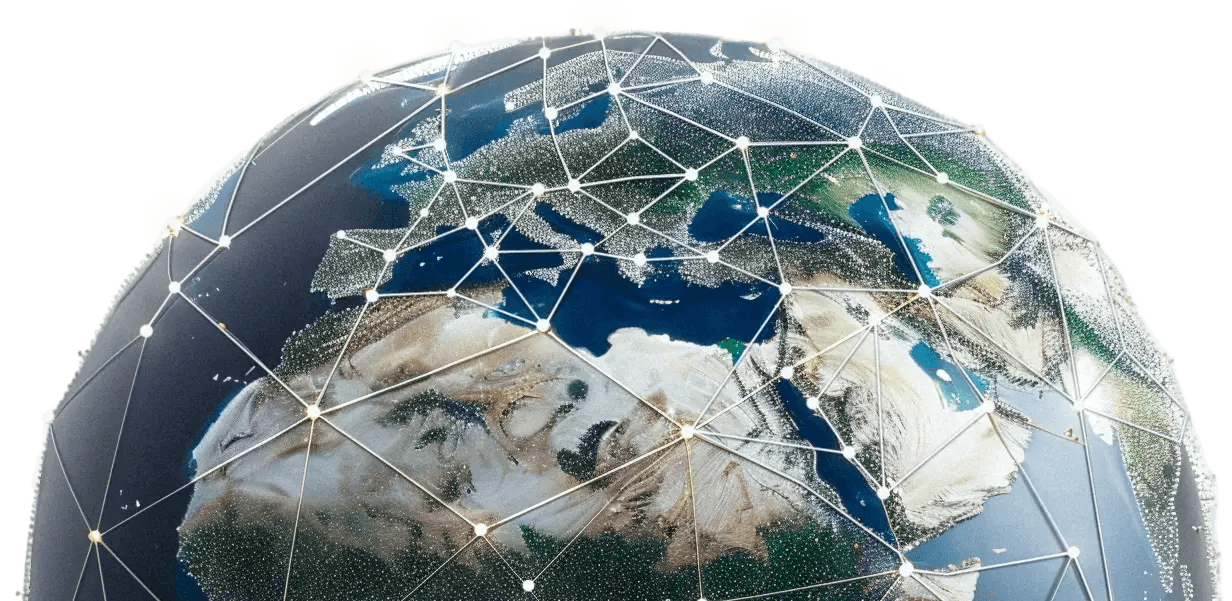 Earth connected with dots.