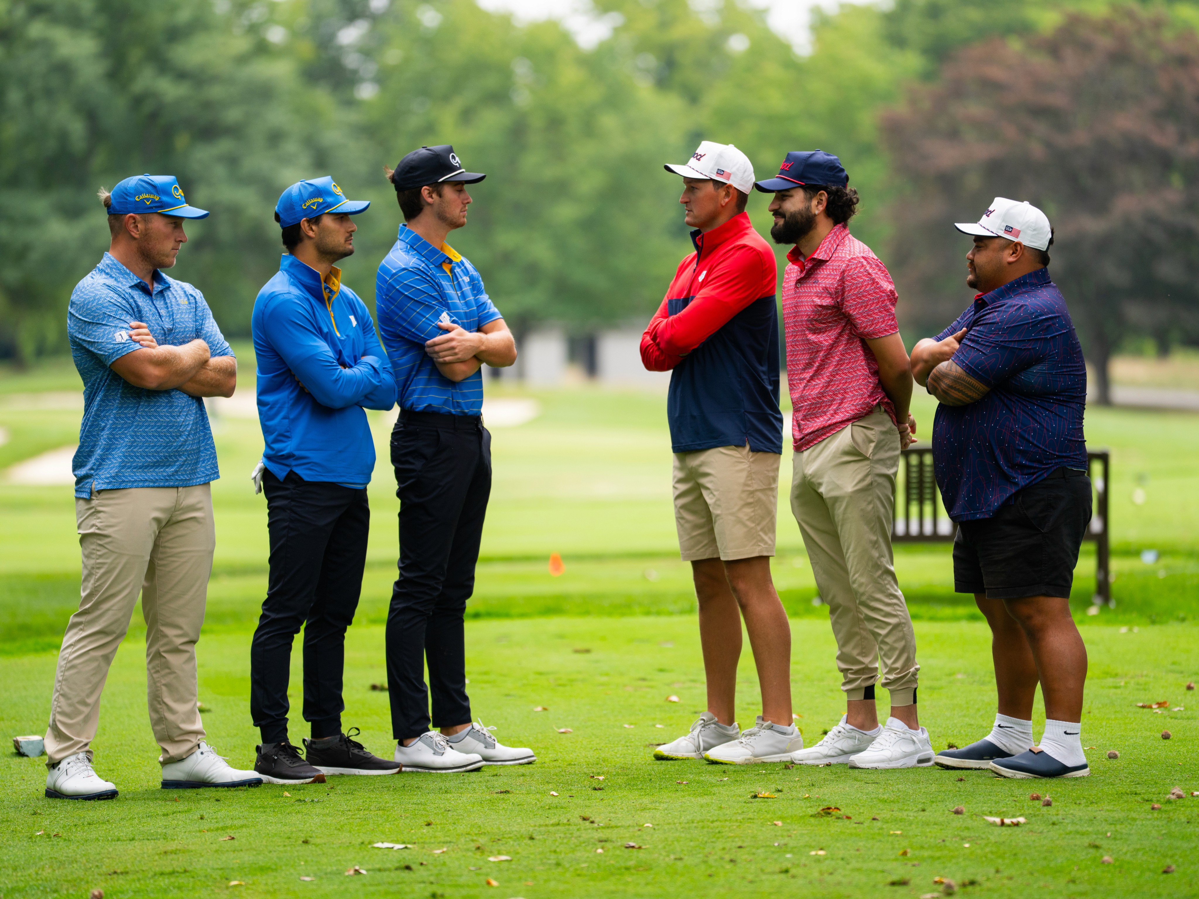 men on a golf course