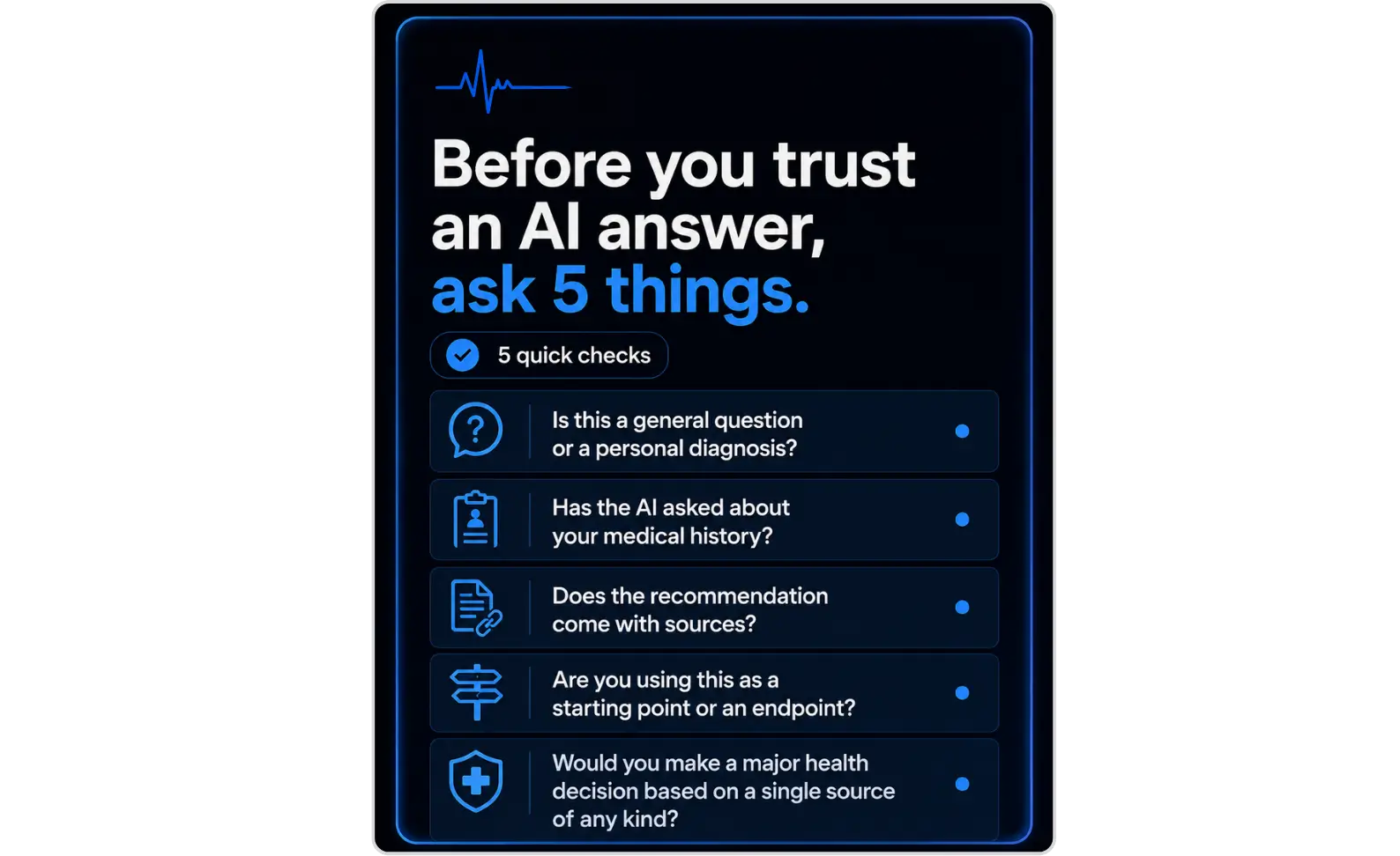 Healthcare AI evaluation checklist