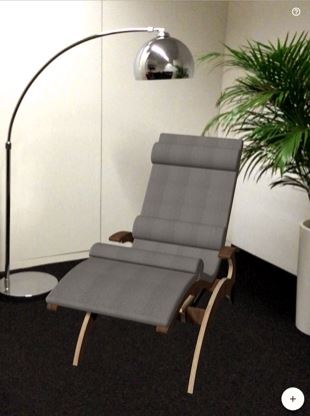 Virtuelle Liege im realen Raum