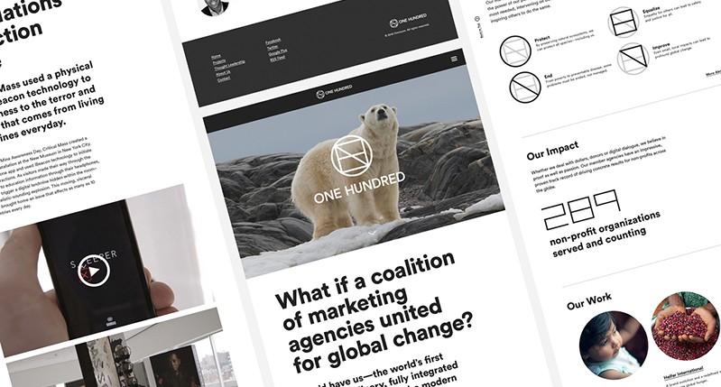 one hundred website screens