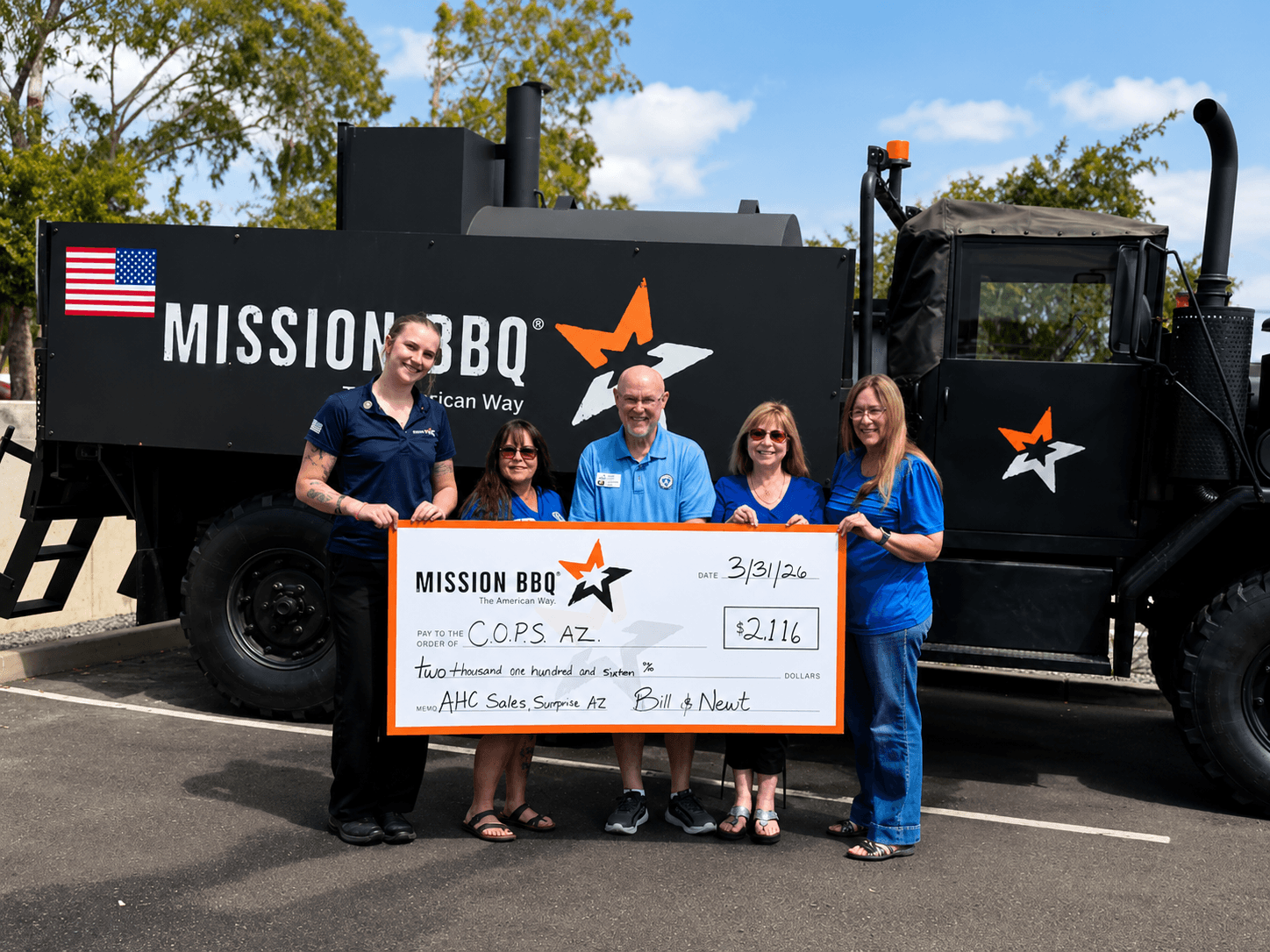 Mission BBQ Donation to COPS AZ