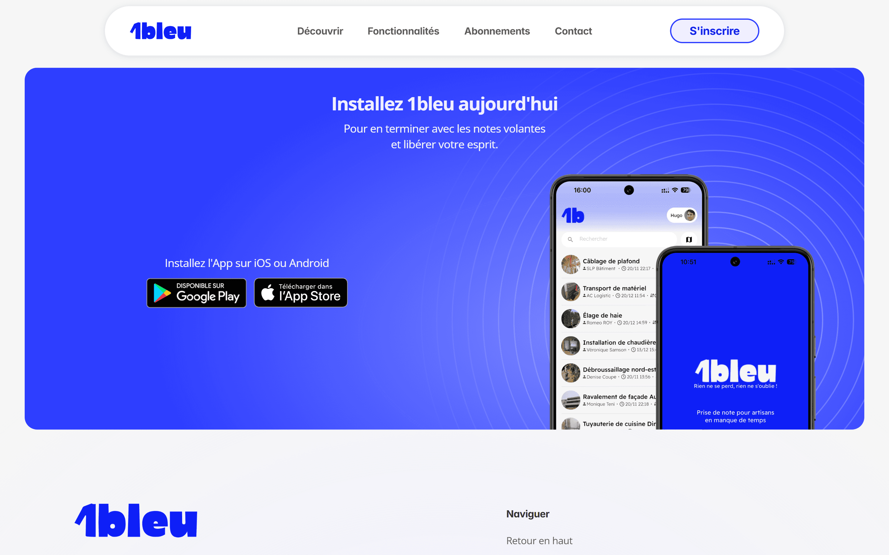 Un footer design avec un last CTA pour capter l'attention, imaginé par les experts de la conversion chez Sans Concept