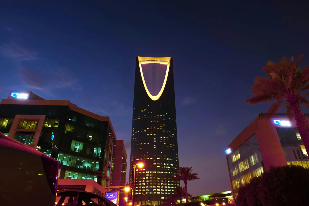 Riyadh skyline representing the city’s role as a growing hub for luxury interior design and Italian contemporary furniture in Saudi Arabia.