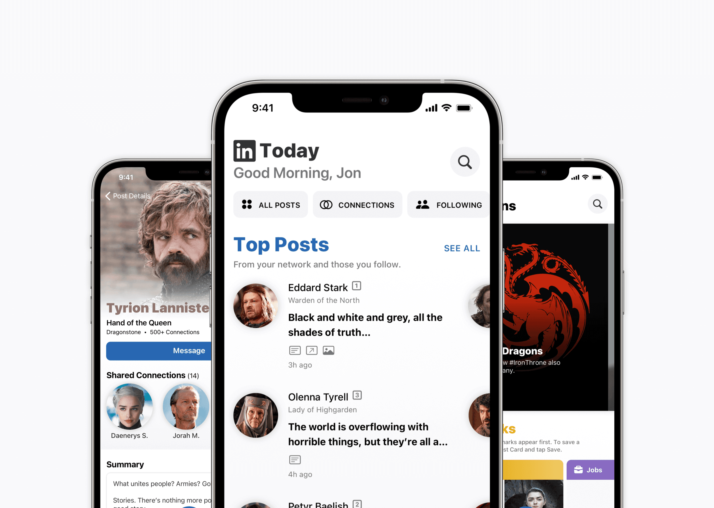 Unsolicited redesign of LinkedIn's iOS app by Jeff Shibasaki