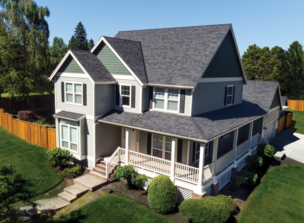 Malarkey manufacturer photograph of Vista shingles in Midnight Black.