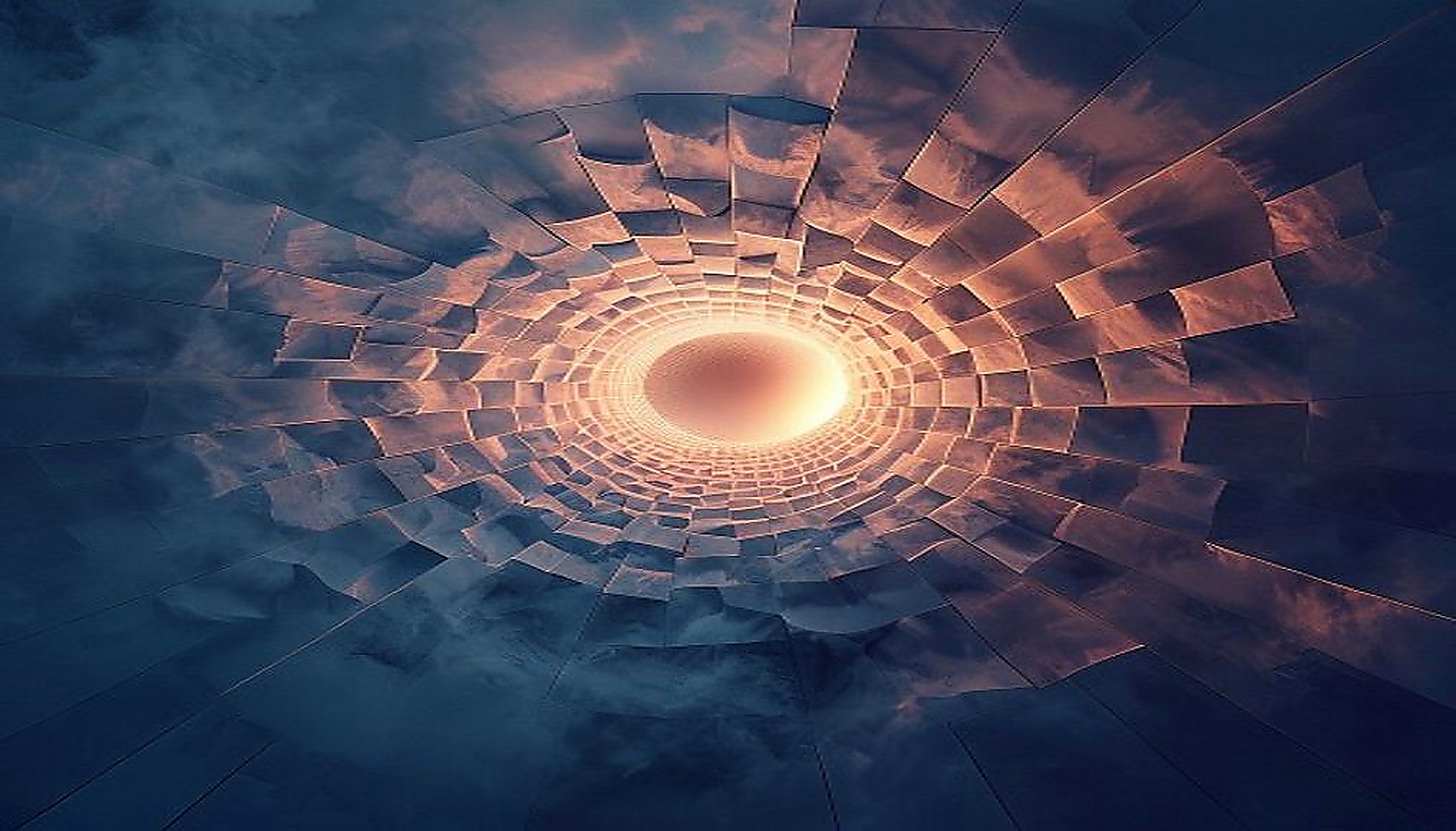 Geometric fog narrowing into one sharp beam, visualizing how website conversion rate optimization demands focused clarity.