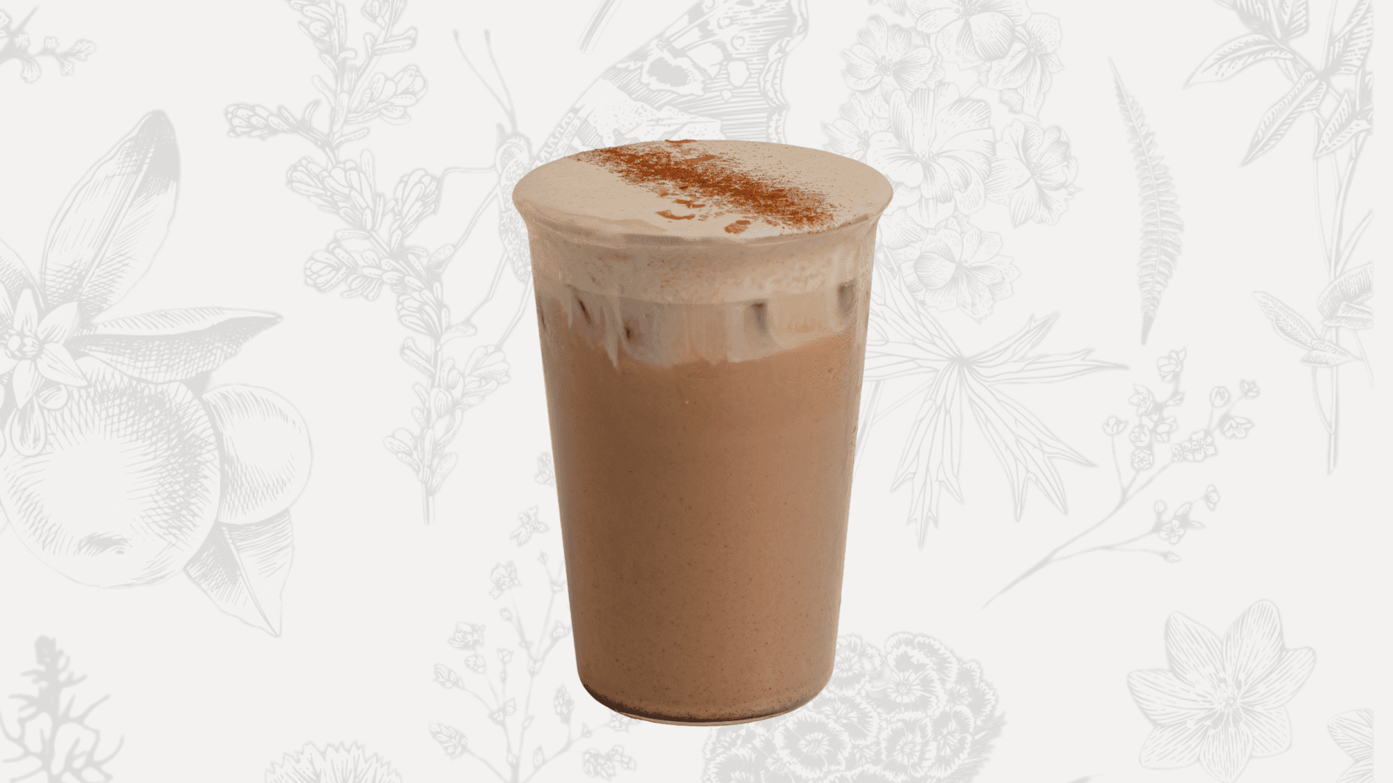 Hot double pumpkin latte with pumpkin syrup, whole milk, pumpkin cheese foam, and a sprinkle of pumpkin spice.