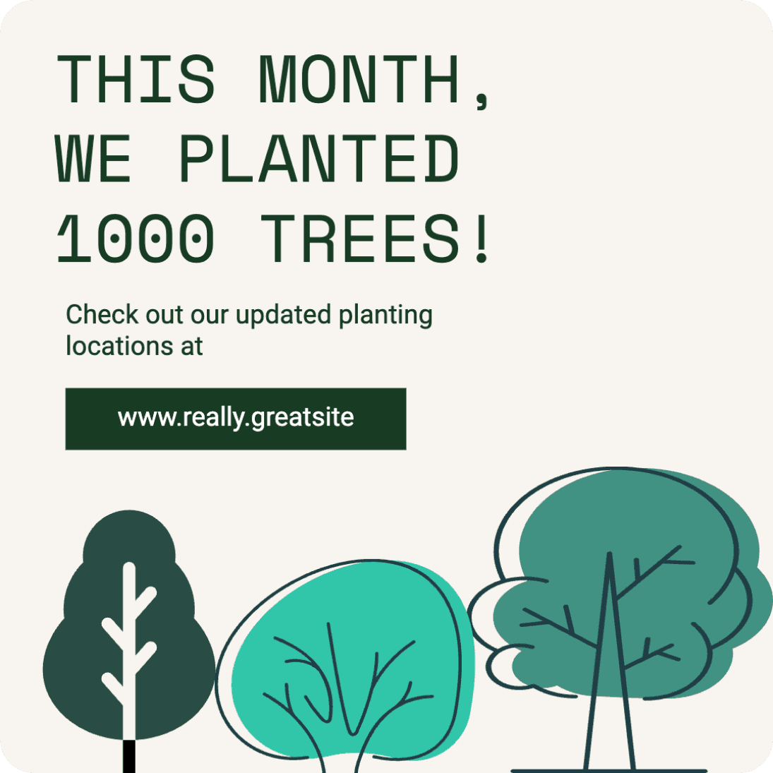 Poster template with tree illustrations