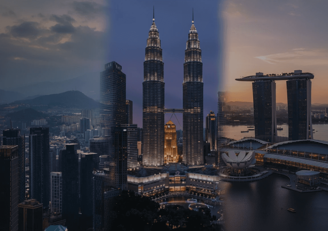 city with high rise buildings during night time