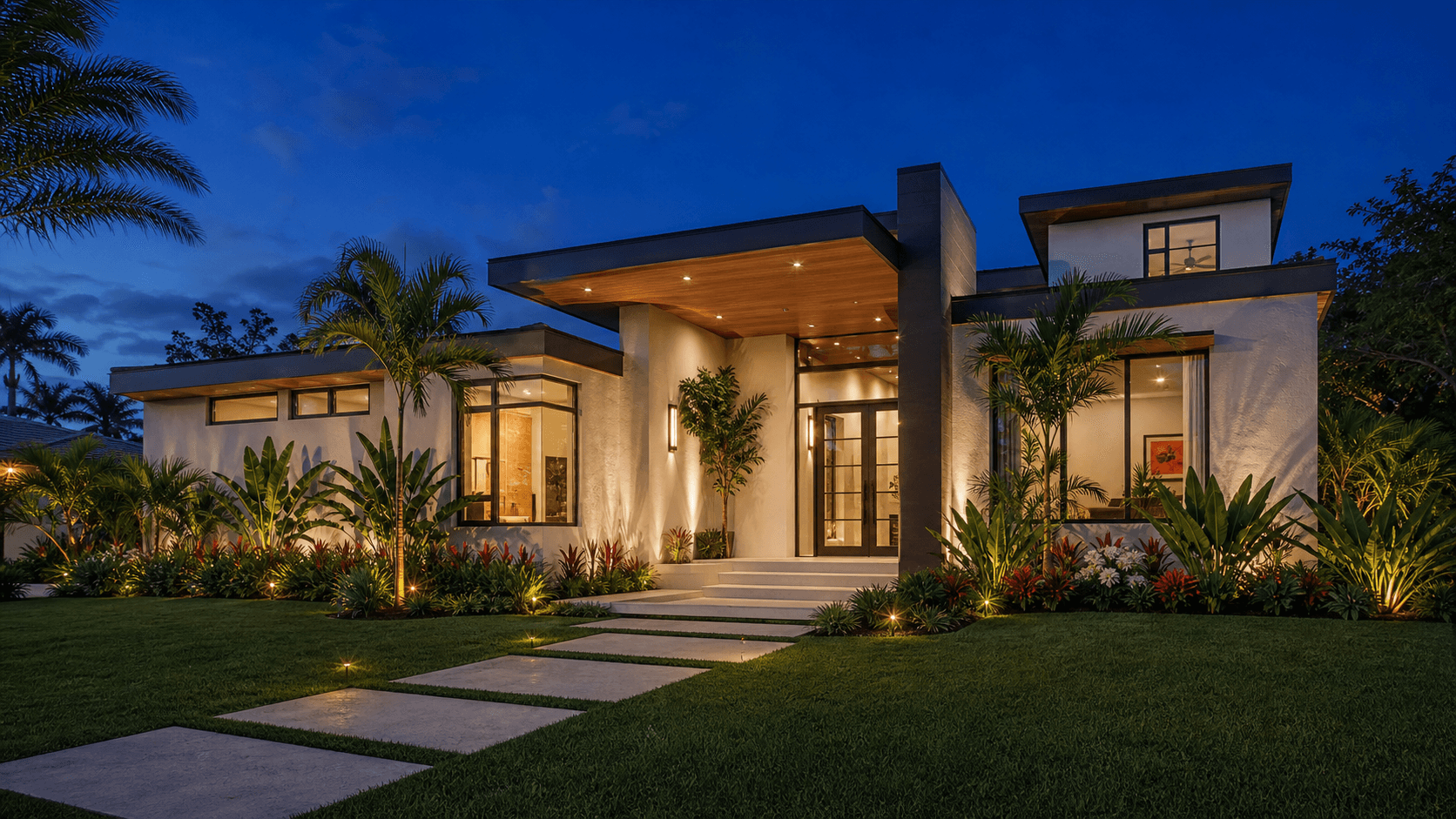 modern home with clean concrete lines
