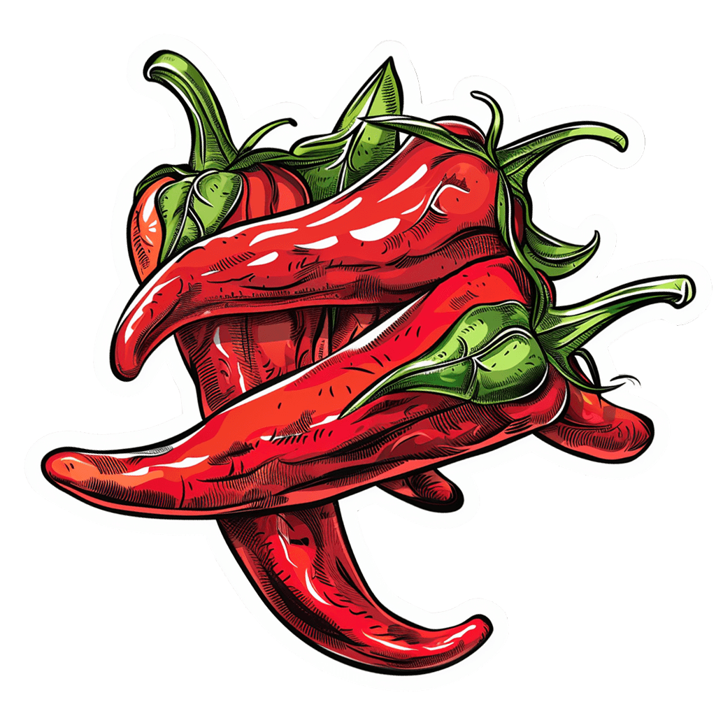 vector red peppers