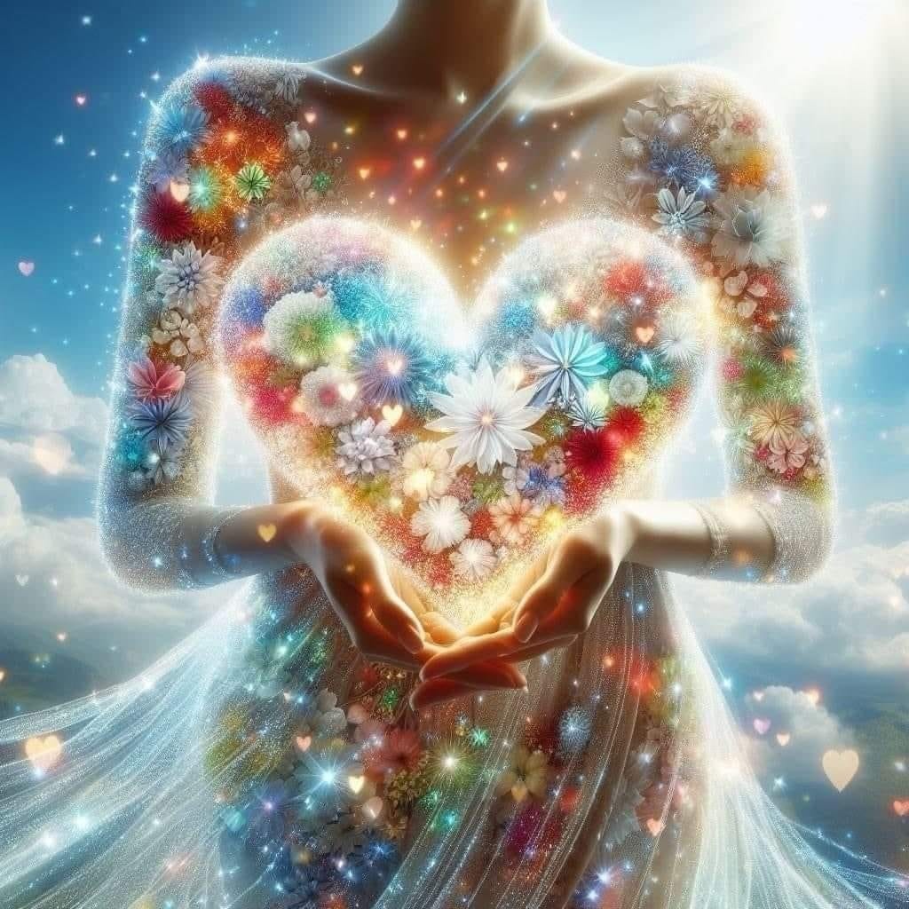 A figure with a sparkling heart-shaped pattern, surrounded by a vibrant cosmic background.
Mihaela Vernica Mediatii Audio